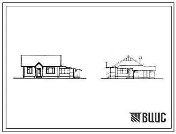 Типовой проект 181-25-69.86 Дом с трехкомнатной квартирой типа 3Б, сблокированный с хозяйственными постройками с минимальным набором помещений (тип I). Общая площадь 64 м2(СТЕНЫ ИЗ ОДНОСЛОЙНЫХ ЛЕГКОБЕТОННЫХ ПАНЕЛЕЙ, Перекрытия железобетонные. Полное инжен