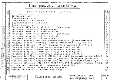 Альбом 1 Рабочие чертежи фасадных распорок лестниц НРФЛ-46-3, НРФЛ-52-3, НРФЛ-58-3, НРФЛ-64-3