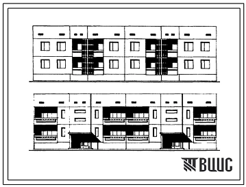 Типовой проект 111-135-88/1 2-этажный 2-секционный 8-квартирный жилой дом