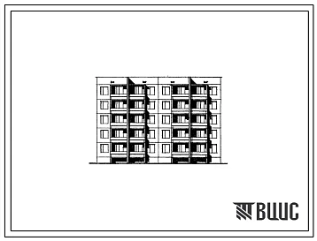 Типовой проект 60-027 Пятиэтажная 20-квартирная рядовая блок-секция  (двухкомнатных 2Б-12, трехкомнатных 3А-8) с шагом поперечных стен 3,6 6,0 м, для строительства в 1В климатическом подрайоне, 2 и 3 климатических районах