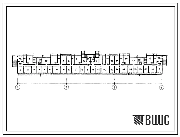 Типовой проект Б-1-1500-80/313 Помещения общественного назначения в подвале 5-этажного 6-секционного жилого дома,  (убежище на 1500 человек, размеры убежища 100,8м на 13,7м, режимы вентиляции 1,2).