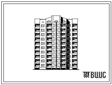 Типовой проект 236-09.13.90 Блок-секция рядовая 10-этажная 40-квартирная 2.2.3.3 для строительства в центральных районах УССР