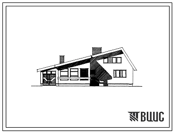Типовой проект 144-16-29/1 Мансардный дом с пятикомнатой квартирой, сблокированный с хозпостройками и гаражом, для индивидуальных застройщиков. Для строительства в 1В климатическом подрайоне и 2 климатическом районе