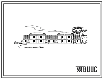 Типовой проект 143-52-53с Двухэтажный блокированный четырехквартирный жилой дом с трехкомнатными квартирами (стены из силикатобетонных блоков).