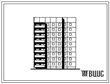 Типовой проект 92.2-038.84 Девятиэтажная блок-секция торцевая правая на 35 квартир. Для строительств в г.Находка