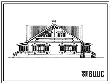 Типовой проект 148-234-12.13.87 Дом на 2 четырехкомнатные квартиры, сблокированный с хозпостройкой. Перекрытия – деревянные плиты с полкой составного сечения. Общая площадь 194 м2