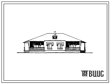 Типовой проект 184-000-366с.86 Одноэтажный усадебный жилой дом на 2 трехкомнатные квартиры типа 3Б. Для индивидуального строительства в сельской местности