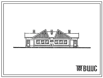 Типовой проект 184-16-105.1.13.87 Одноэтажный двухквартирный жилой дом с двухкомнатными квартирами для государственного строительства в Северо-Кавказской зоне РСФСР