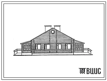 Типовой проект 184-12-202.85 Одноэтажный 2-квартирный жилой дом с 1-комнатными квартирами, сблокированный с хозпостройкой