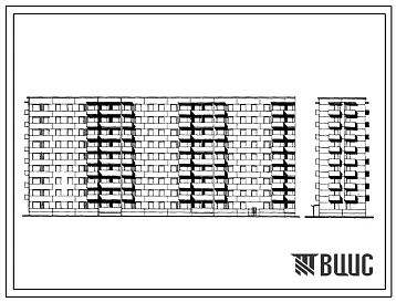 Типовой проект 111-75-15 9-этажный 6-секционный дом на 215 квартир (однокомнатных 1Б-18, двухкомнатных 2Б-107, трехкомнатных 3Б-89, пятикомнатных 5Б-1) для строительства во 2 и 3 климатических районах.