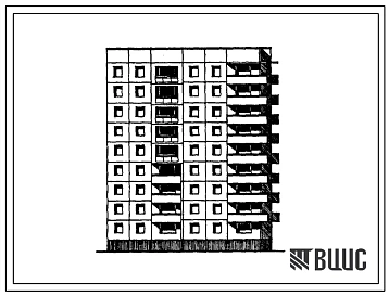 Типовой проект 97-0221.86 Девятиэтажная блок-секция правая на 36 квартир