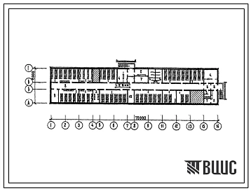 Типовой проект П-4-868(231-1-141с86) Хозяйственно_бытовые помещения подвала учебного корпуса профессионально-технического училища на 720 учащихся, (убежище на 868 человек, размеры убежища 72м на 15м, режимы вентиляции 1,2).