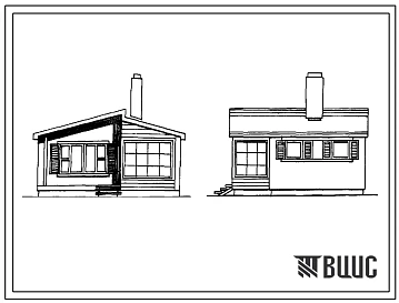 Типовой проект 184-000-62 Одноэтажный однокомнатный садовый летний домик. Для строительства во 2 климатическом районе