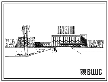 Типовой проект 264-12-44 Дом культуры на 600 мест для строительства в Белорусской ССР. Расчетная наружная температура -25С.