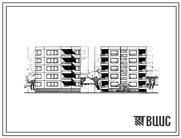 Типовой проект 99-05/1 Пятиэтажная блок-секция рядовая правая на 15 квартир (двухкомнатных 2А-5, 2Б-10). Для строительства в 1В климатическом подрайоне, 2 и 3 климатических районах