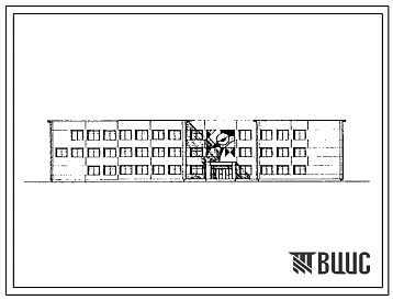 Типовой проект 222-01-643с.88 Школа на 18 классов (704 учащихся). Сейсмичность 7, 8 баллов.  Здание трехэтажное. Каркас по серии 1.020.1-2с.  Стены из керамзитобетонных панелей по серии 1.030.1-1