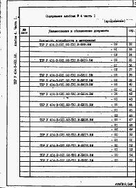 Альбом 4 Часть 1. Ведомости потребности в материалах ТХ 1. И - БН 1 - 64.ВМ