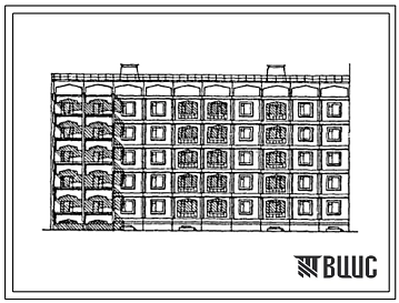 Типовой проект 105-0135с.13.87 Блок-секция 5-этажная 25-квартирная 1.2.3-3.4 торцевая левая. Для строительства в Киргизской ССР.