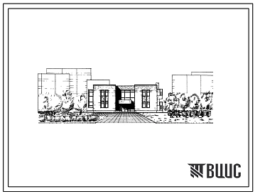 Типовой проект 264-22-16 Здание отделения стройбанка на 30 сотрудников. Стены кирпичные. Для строительства в 1В климатическом подрайоне. 2 и 3 климатических районах