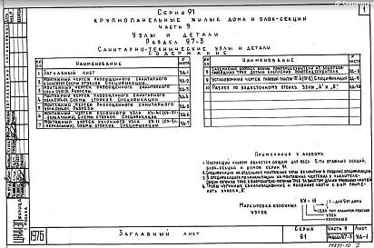 Часть 9 Раздел 9.7-3 Санитарно-технические узлы и детали для 5-ти этажных домов и блок секций