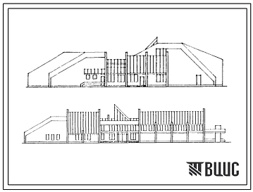 Типовой проект 224-09-214.90 Кооперированное здание начальной школы на 4 класса (20 учащихся), детского сада на 25 мест и культурно-спортивного центра на 165 мест для села. Здание двухэтажное. Стены из кирпича.