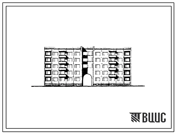 Типовой проект 160-07с/1 Пятиэтажная блок-секция рядовая с проездом на 30 квартир (однокомнатных 1А-10, двухкомнатных 2Б-10, трехкомнатных 3Б-10). Для строительства в 3Б климатическом подрайоне Дагестанской АССР
