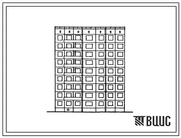 Типовой проект 97-090/1 Девятиэтажная блок-секция рядовая левая на 27 квартир (двухкомнатных 2Б-9, трехкомнатных 3Б-9, четырехкомнатных 4Б-9). Для строительства в 1В климатическом подрайоне Красноярского края