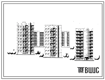 Типовой проект 135-090/1 Девятиэтажная блок-секция поворотная прямая правая на 18 квартир типа 3Б. Для строительства в 4Г климатическом подрайоне