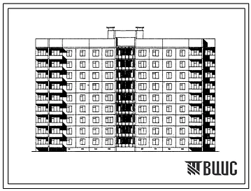 Типовой проект 170-04 Блок-секция рядовая торцевая девятиэтажная 72-квартирная 3Б-1Б-2Б-2Б-2Б-2Б-1Б-3А из объемных блоков. Для Кременчугского ДСК-3.