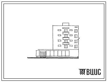 Типовой проект 109-032с Пятиэтажная одинарная блок-секция Т-2Б.3А левая на 8 квартир с магазином.