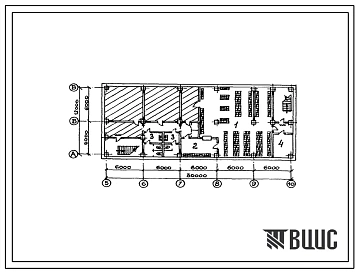 Типовой проект Б-1-230(416-1-117) Хозяйственно-бытовые помещения подвала административно-бытового корпуса производственной базы нгду на 1200 скважин,приспосабливаемые под ПРУ (убежище на 230 человек, размеры убежища 30м на 12м, режимы вентиляции 1,2,3).
