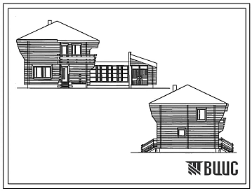 Типовой проект 146-214-5 Мансардный одноквартирный дом с 4-комнатной квартирой брусчатой конструкции для индивидуальных застройщиков