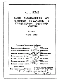 Шифр РС 1253 Плиты железобетонные для ленточных фундаментов с криволинейным очертанием консолей (1984 г.)
