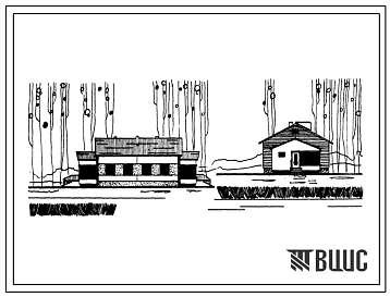 Типовой проект 183-12-84 Двухквартирный одноэтажный жилой дом с двухкомнатными квартирами, со стенами из газосиликатных блоков.