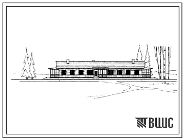 Типовой проект 1-50Б-11 Одноэтажный трехквартирный жилой дом с 2-3-х комнатными квартирами с полным благоустройством, стены брусчатые.