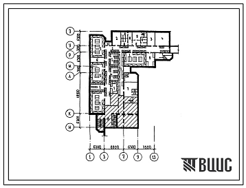 Типовой проект П-2(П-4)-400(254-07-15.88) Вспомогательные помещения в подвале акушерского корпуса на 150 коек для расширения существующих больниц, (убежище на 400 человек, размеры убежища 43,82м на 29м, режимы вентиляции 1,2).
