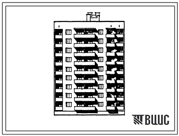Типовой проект 67-011/1 Девятиэтажная блок-секция на 36 квартир рядовая 1Б.2Б.3Б.3Б