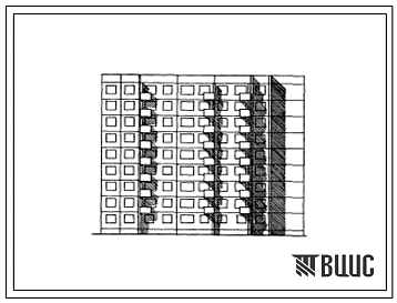 Типовой проект 141-011/1 Девятиэтажная блок-секция торцевая на 211 мест с квартирами на 3-4 человека. Для строительства в 1В и 2В климатических подрайонах