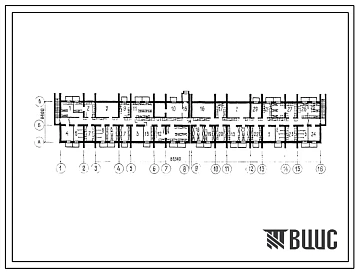 Типовой проект П-4-626(77-082сп.85) Помещения общественного назначения, размещаемые в подвале 4-этажного жилого дома, скомпонованного из блок-секций серии 777, (убежище на 626 человек, размеры убежища 66,54м на 9,4м, режимы вентиляции 1,2).