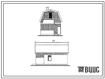 Типовой проект 184-000-503с.13.86 Однокомнатный летний садовый домик (вариант с мансардой) для Киргизской ССР