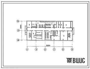 Типовой проект П-2(П-4)-130(816-1-103.86) Бытовые помещения в подвале предприятия по изготовлению монтажных узлов и заготовок для животноводческих ферм и комплексов, (убежище на 130 человек, размеры убежища 30м на 12м, режимы вентиляции 1,2).