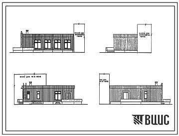 Типовой проект VIII-06 Пристроенное предприятие обслуживания населения к жилым домам производства ГМПСМ.  Сберкасса для пристройки к домам серий П30/12Г, П46/12, П55/12, II-68, Пп70/17  