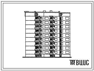 Типовой проект 120-024.2 Блок-секция 9-жтажная 36-квартирная торцевая левая 2Б-2Б-2Б-2Б. Для городского строительства в Литовской ССР