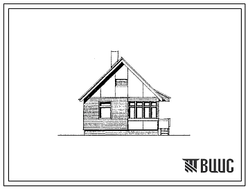 Типовой проект 184-000-522.86 Однокомнатный летний садовый домик. Площадь, м2: общая 23,9, веранды 10,0