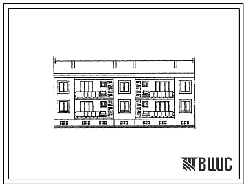 Типовой проект 42-0134с/1 Блок-секция двухэтажная четырехквартирная рядовая Р-4Б.5А.