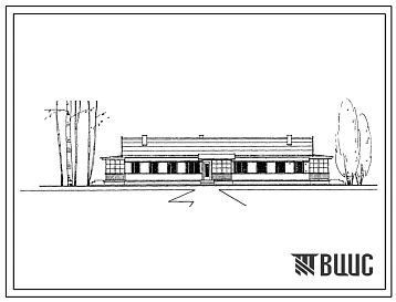 Типовой проект 1-50К-11  Одноэтажный трехквартирный жилой дом с 2,3- комнатными квартирами с полным благоустройством, стены каркасно-фибролитовые.
