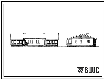 Типовой проект 183-216-28.86 Одноэтажный двухквартирный жилой дом с квартирами из 4 комнат усадебного типа