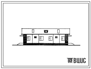 Типовой проект 184-40-100сп.86 Одноэтажный жилой дом на две четырехкомнатные квартиры типа 4Б (левый). Для государственного строительства