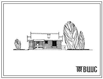 Типовой проект 186-115-42 1-этажный 1-квартирный дом с 2-комнатной квартирой с упрощенным благоустройством. Стены брусчатые. Для строительства в 1В, 2В климатических подрайонах.