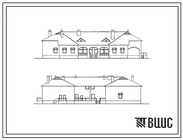 Типовой проект 254-8-46.1.87 Главный корпус сельской аптеки IV группы. Здание одноэтажное. Стены из кирпича.